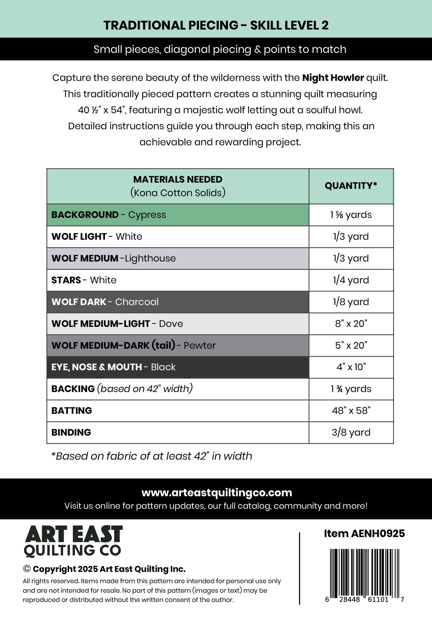 Night Howler - A Wolf Quilt Pattern