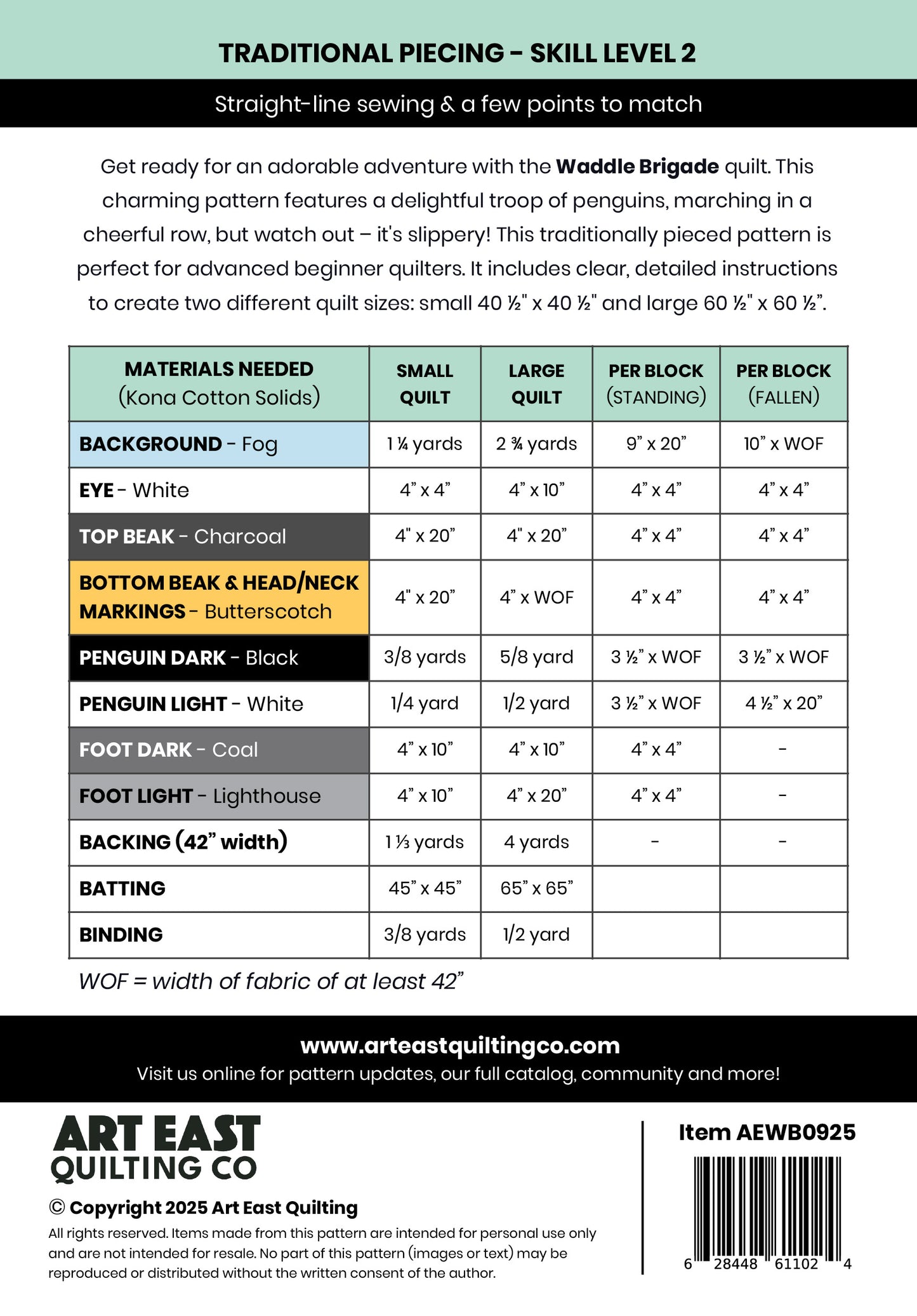 Waddle Brigade - A Penguin Quilt Pattern