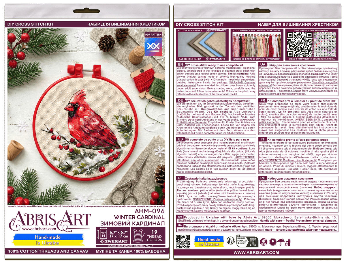 Winter Cardinal Cross Stitch Kit