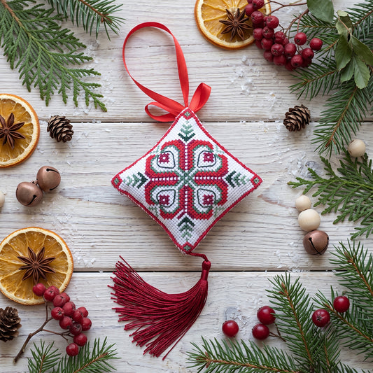 Holiday Bells 3D Ornament Cross Stitch Kit