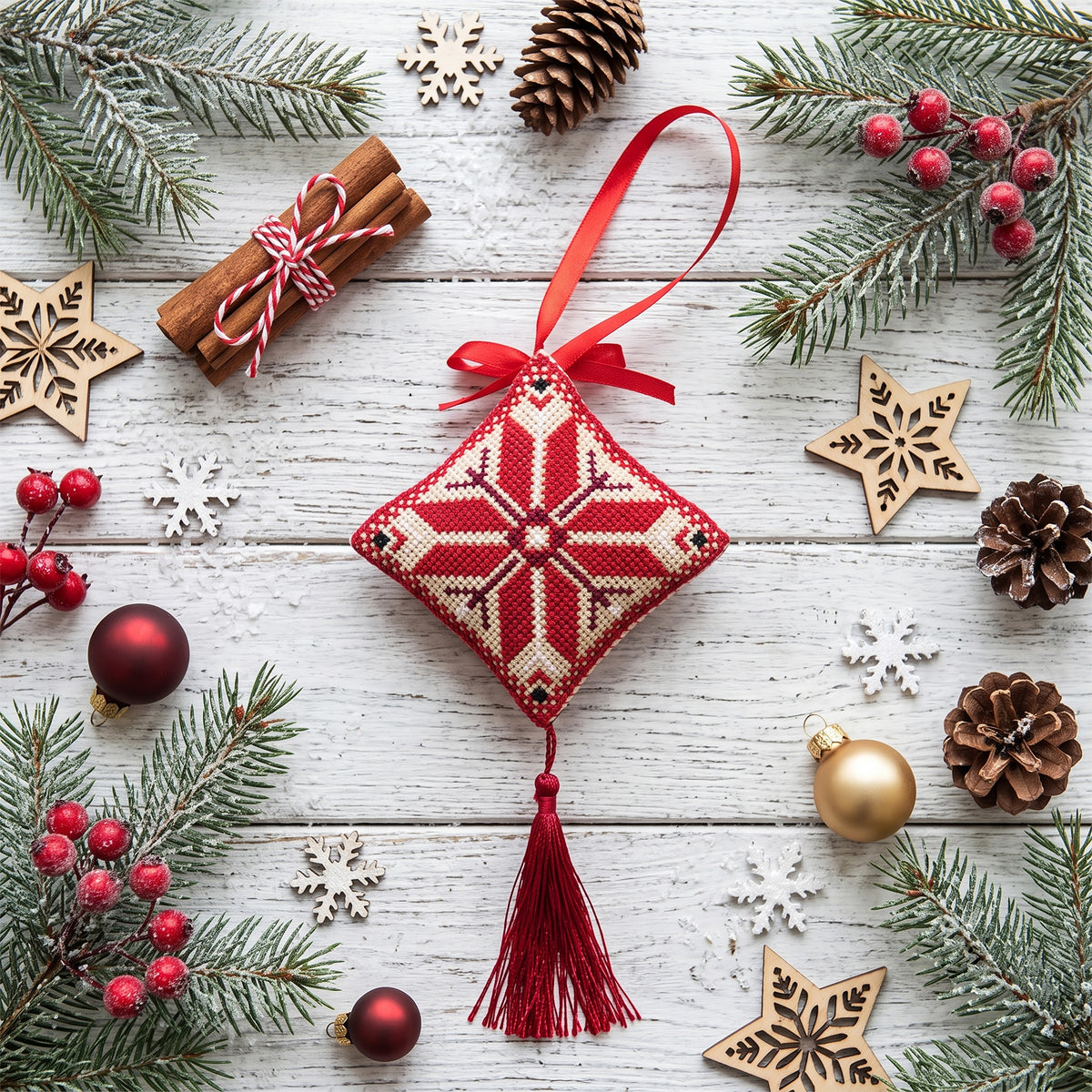 Festive Little Angel 3D Ornament Cross Stitch Kit