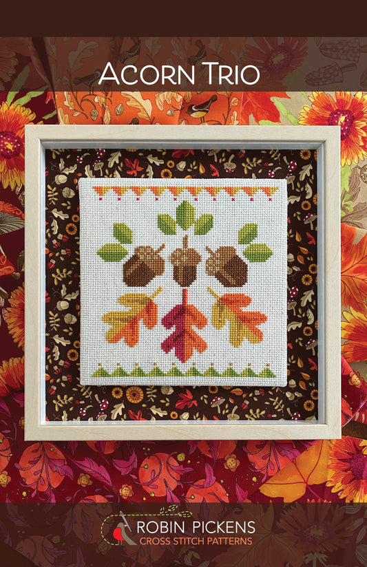 Acorn Trio Cross Stitch Pattern - Robin Pickens