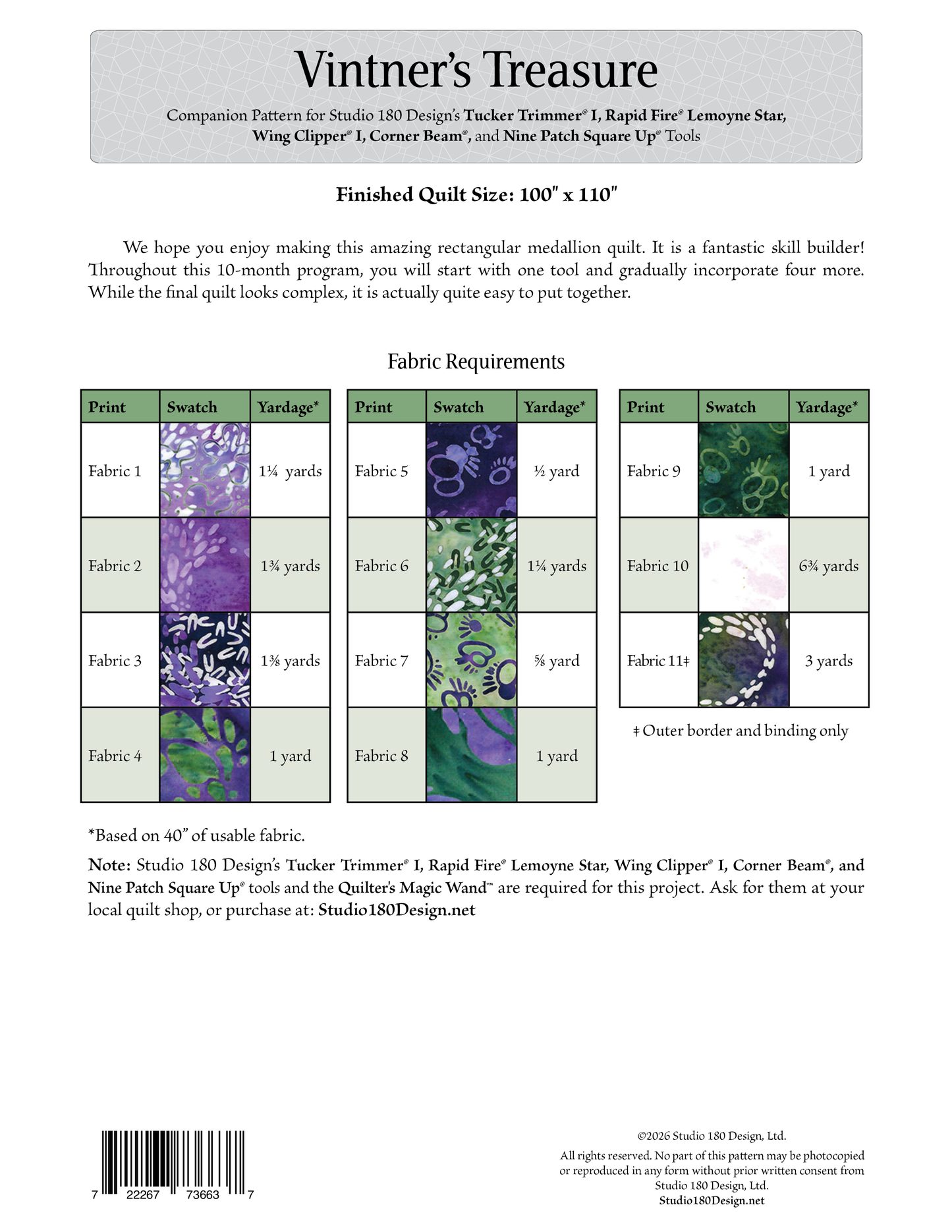 PRE-ORDER: Vintner's Treasure BOM Pattern