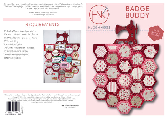 Badge Buddy Pattern - Hugs 'n Kisses