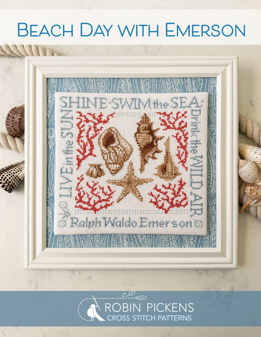 Beach Day with Emerson Cross Stitch Pattern - Robin Pickens
