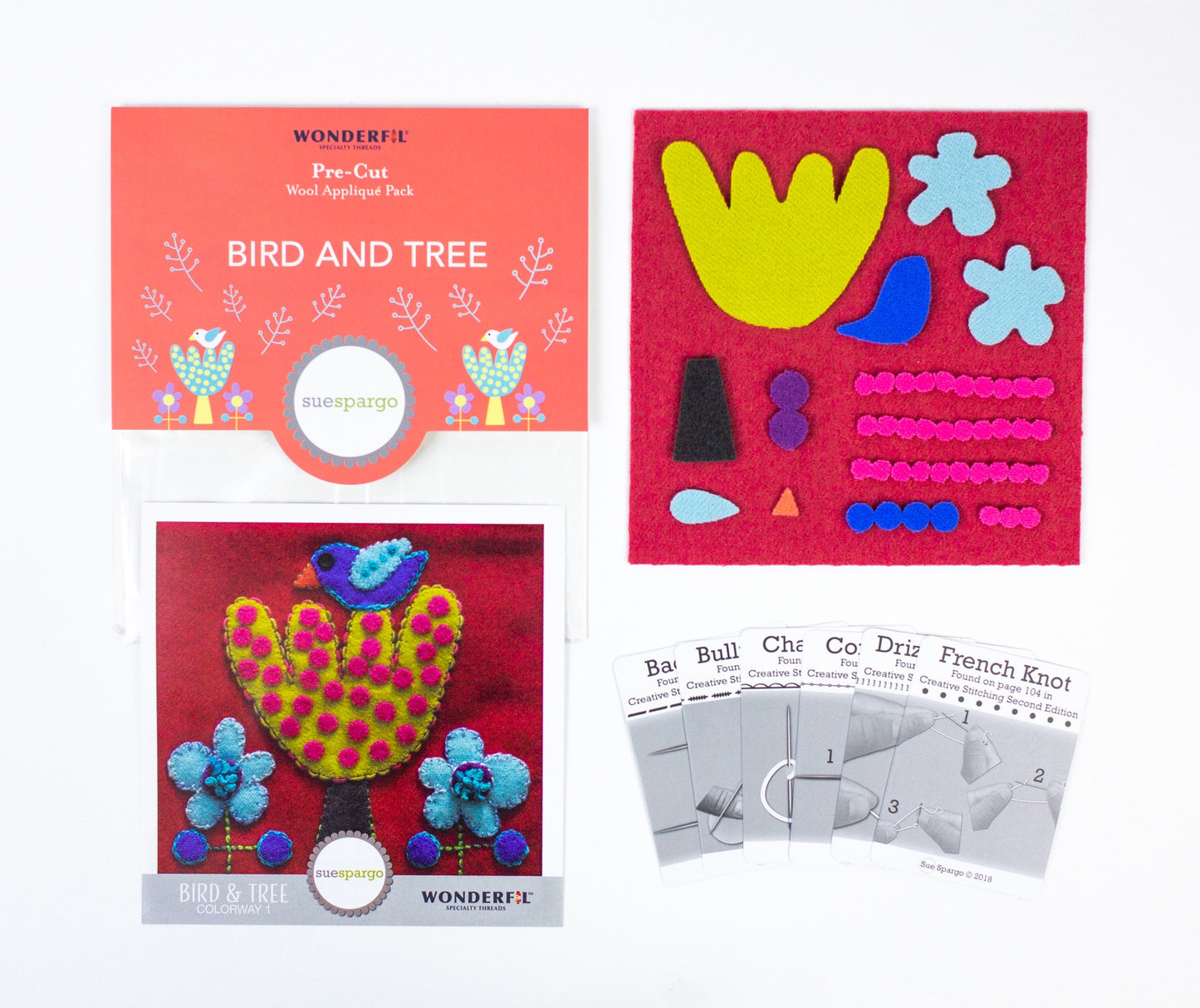 Sue Spargo Pre-Cut Wool Kit - Bird and Tree