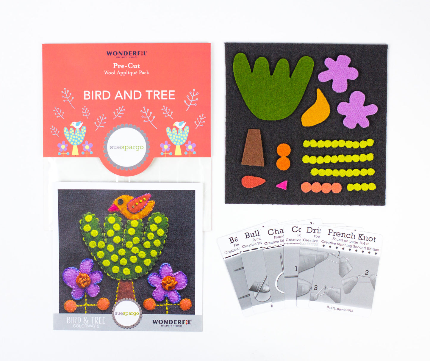 Sue Spargo Pre-Cut Wool Kit - Bird and Tree