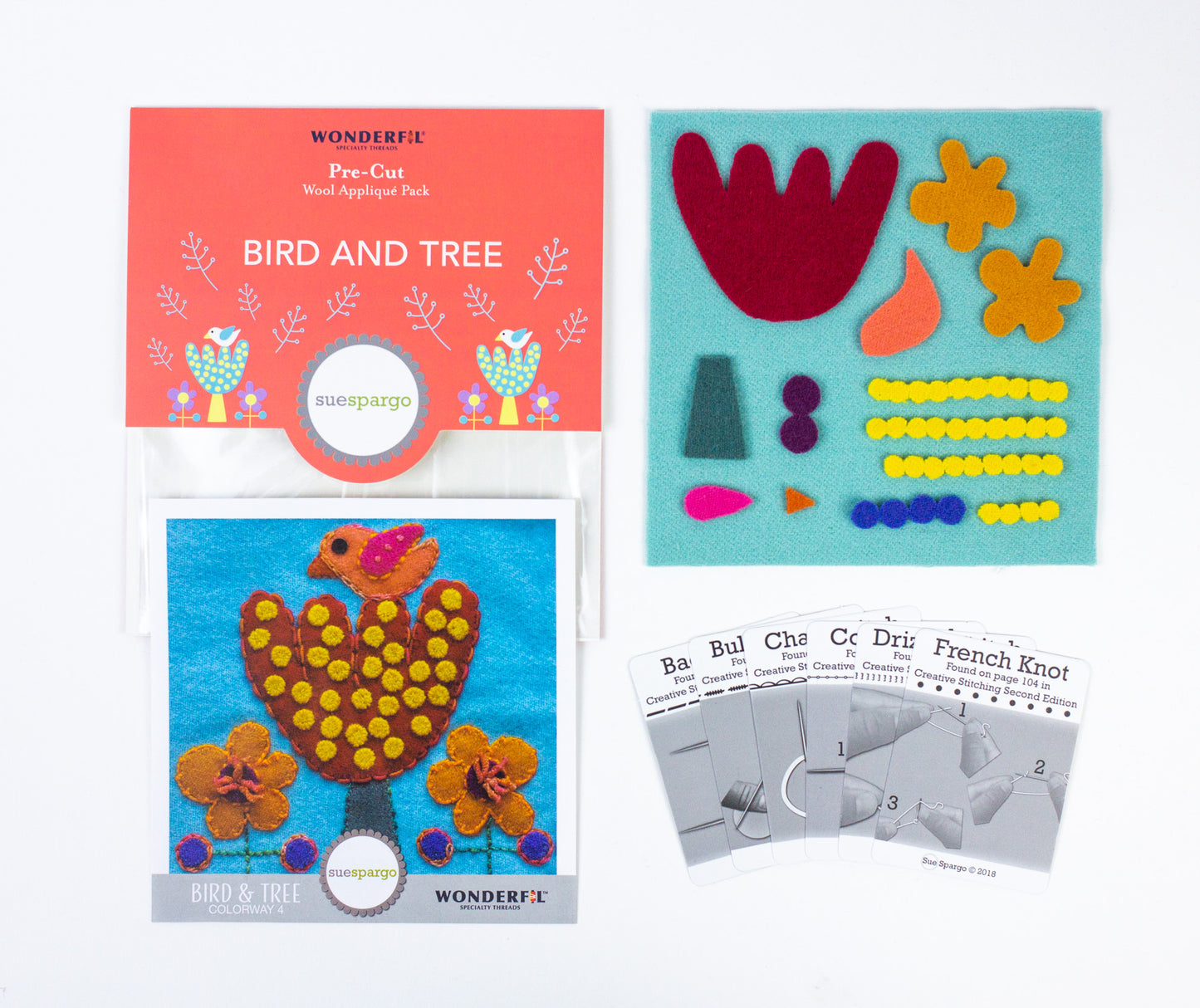 Sue Spargo Pre-Cut Wool Kit - Bird and Tree
