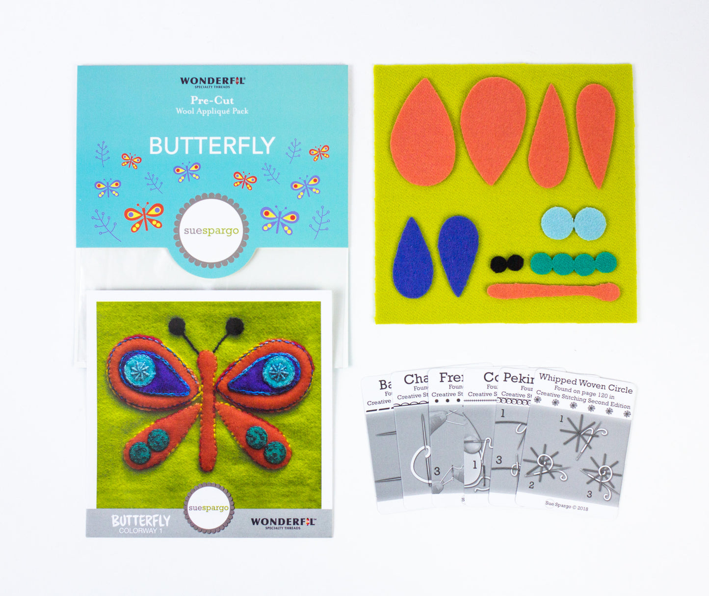 Sue Spargo Pre-Cut Wool Kit - Butterfly