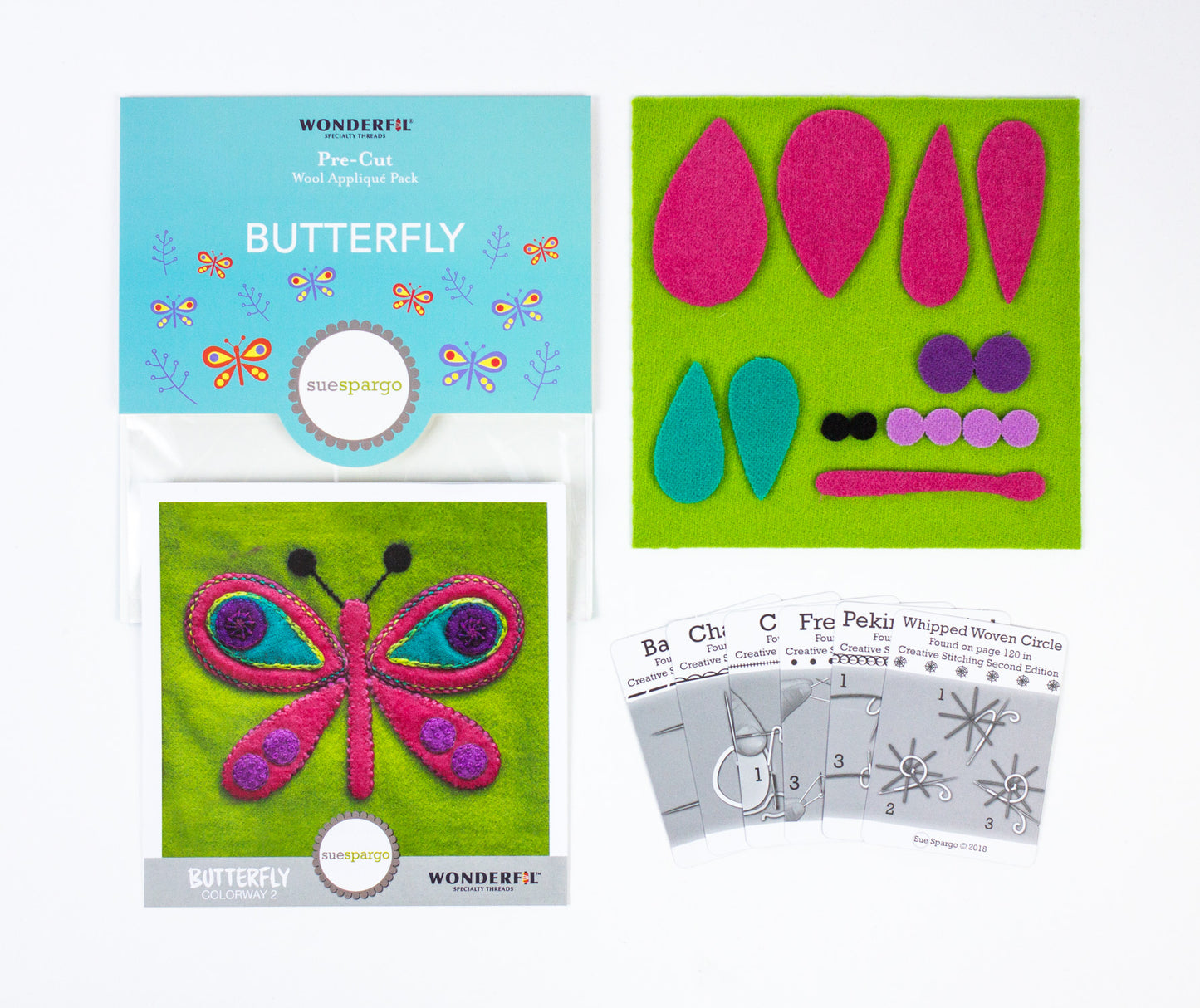 Sue Spargo Pre-Cut Wool Kit - Butterfly