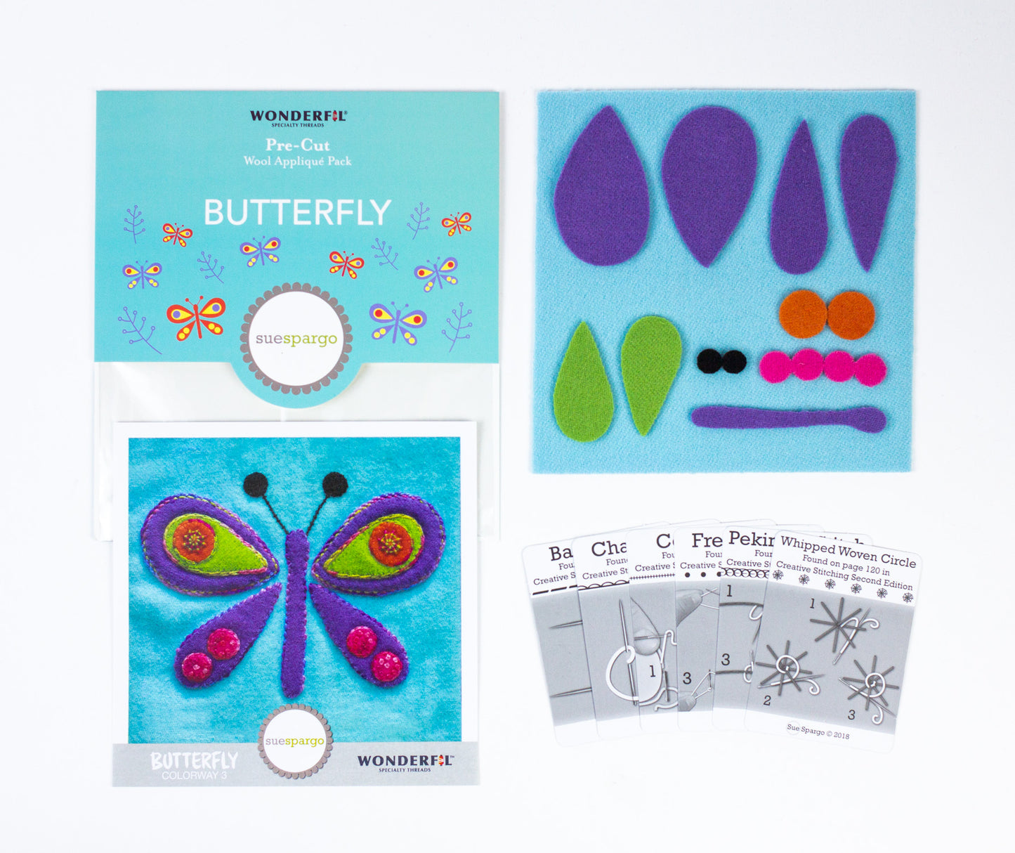 Sue Spargo Pre-Cut Wool Kit - Butterfly