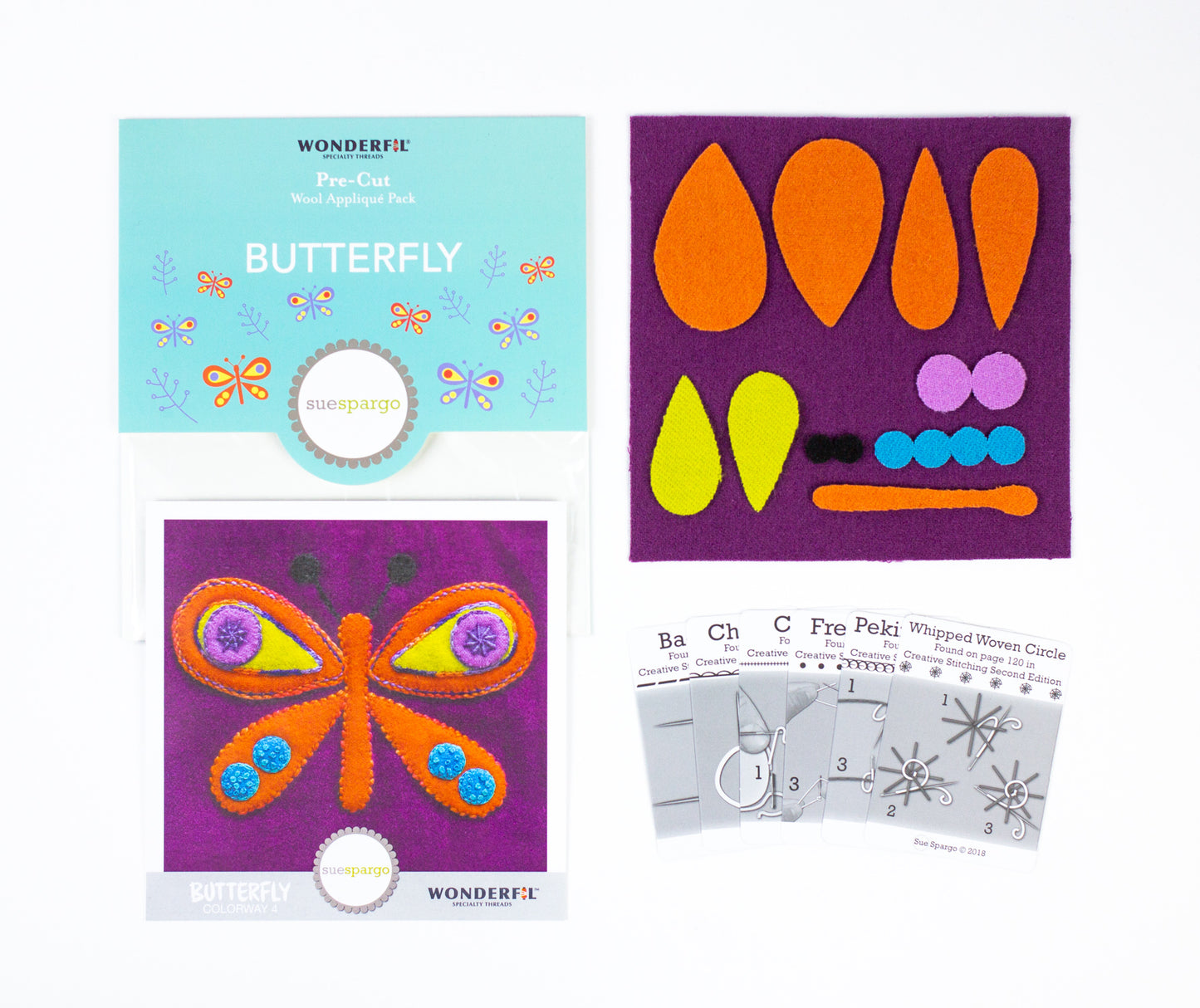 Sue Spargo Pre-Cut Wool Kit - Butterfly