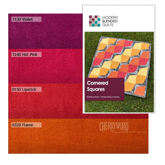 Cornered Squares Pattern by Modern Blended Quilts with Hot Medley
