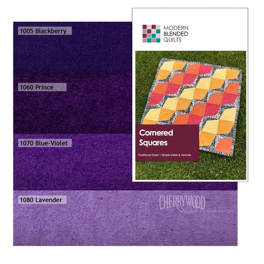 Cornered Squares Pattern by Modern Blended Quilts with Prince Medley