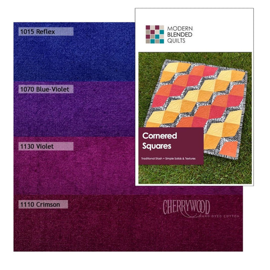 Cornered Squares Pattern by Modern Blended Quilts with Violet Medley