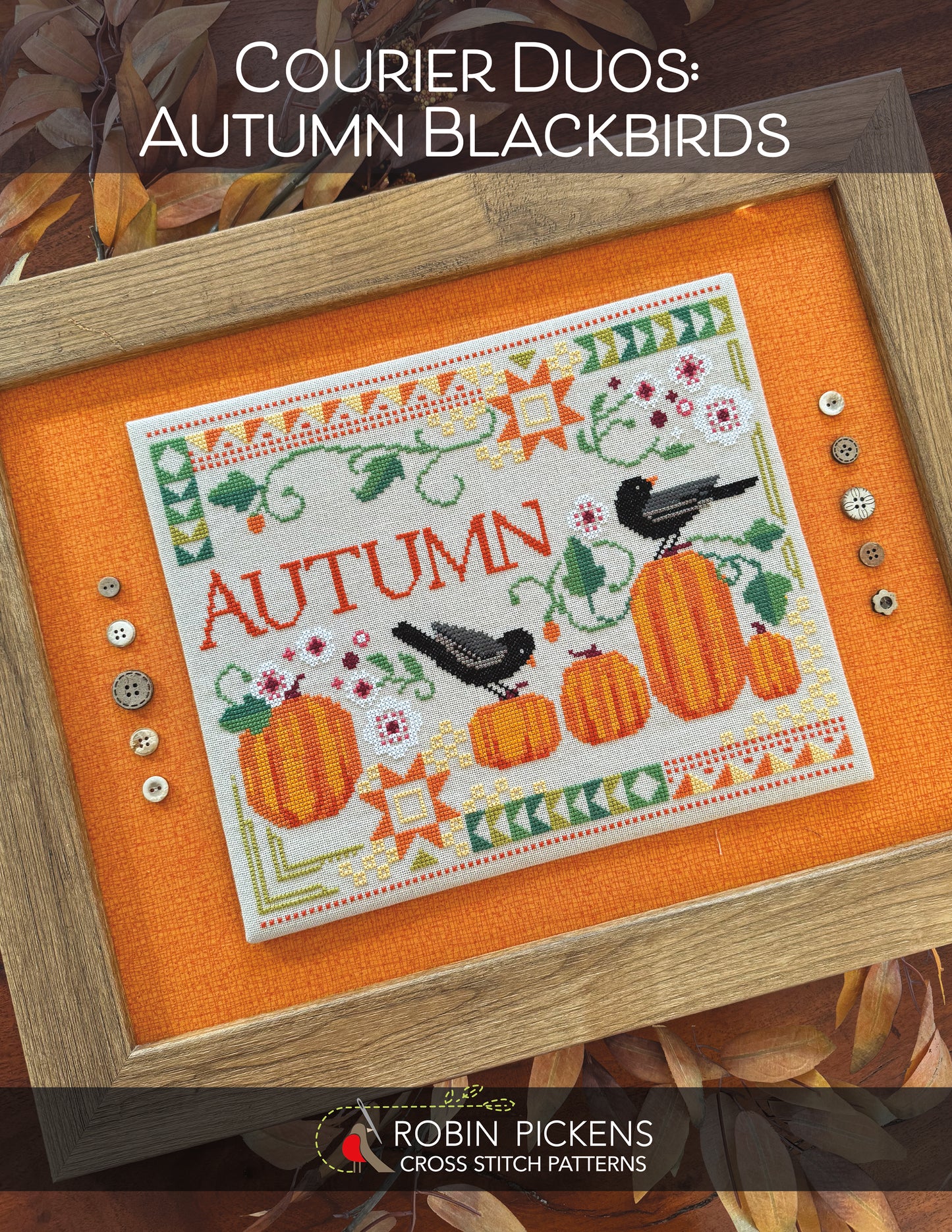 Courier Duos: Autumn Blackbirds Cross Stitch Pattern