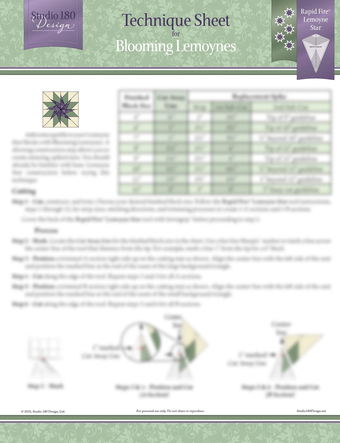 Blooming Lemoyne Technique Sheet
