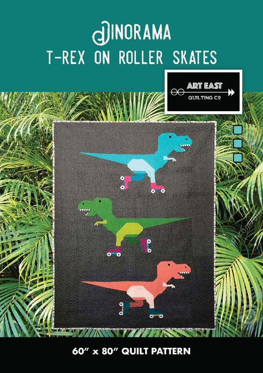 Dinorama - T-Rex On Rollerskates Pattern