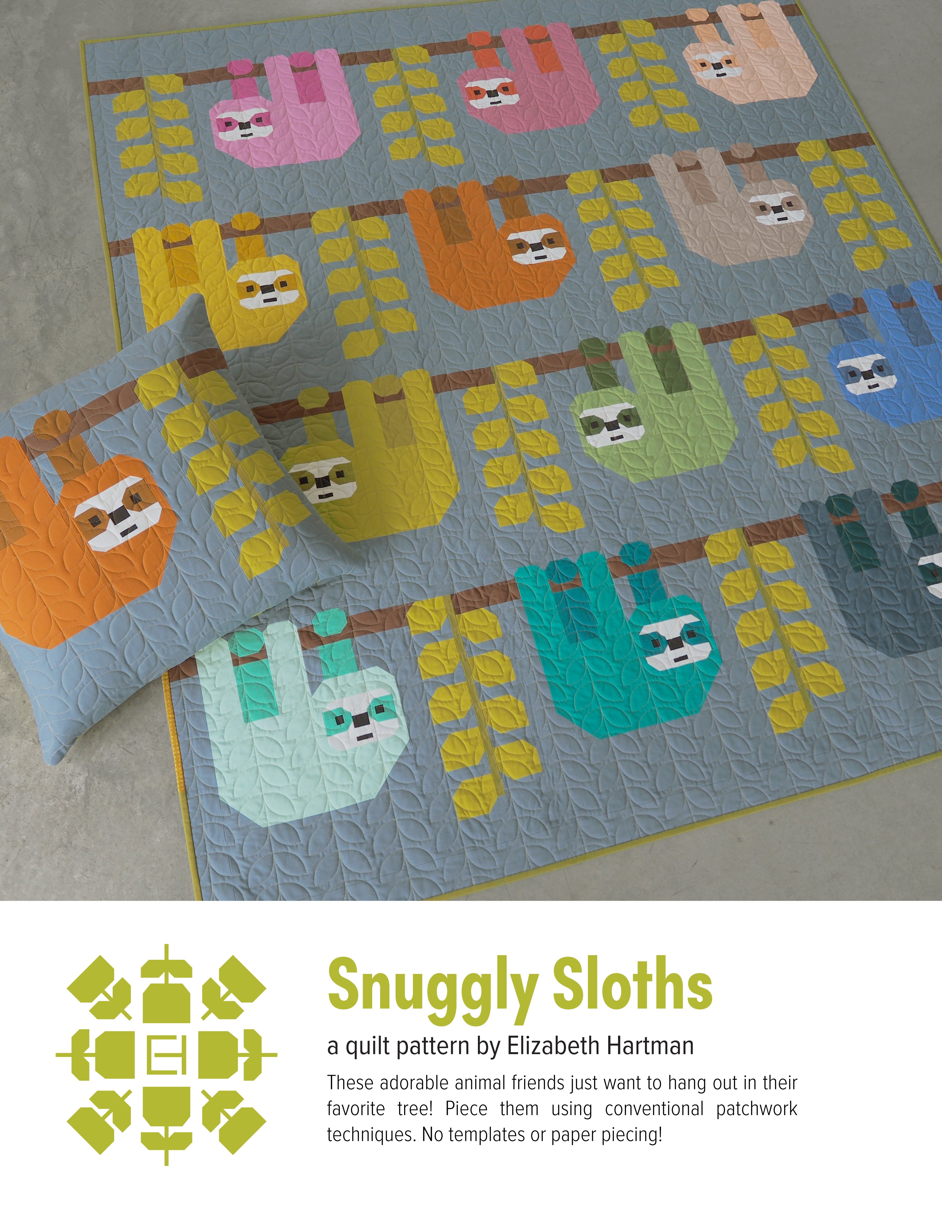 Snuggly Sloths Pattern – Erie Quilt Art