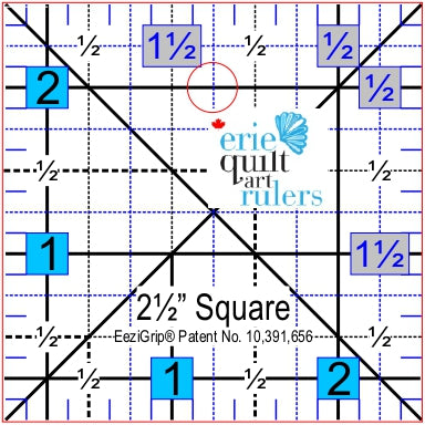 2.5" x 2.5" Non-Slip Quilting Ruler