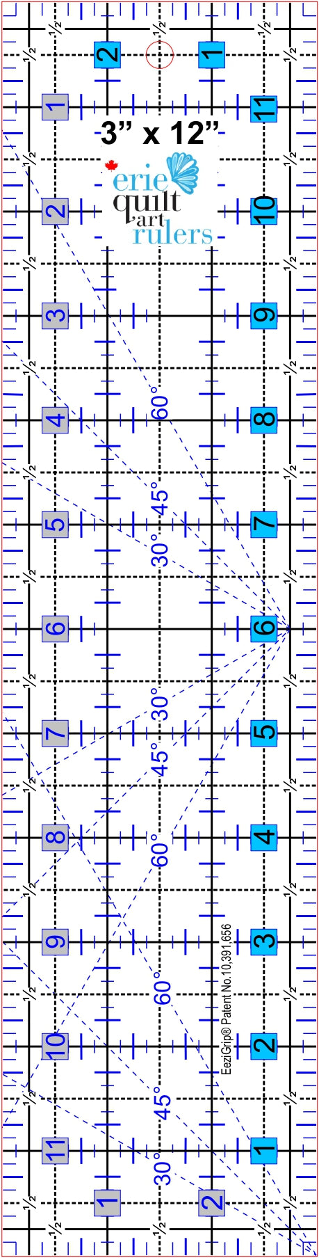 3" x 12" Non-Slip Quilting Ruler