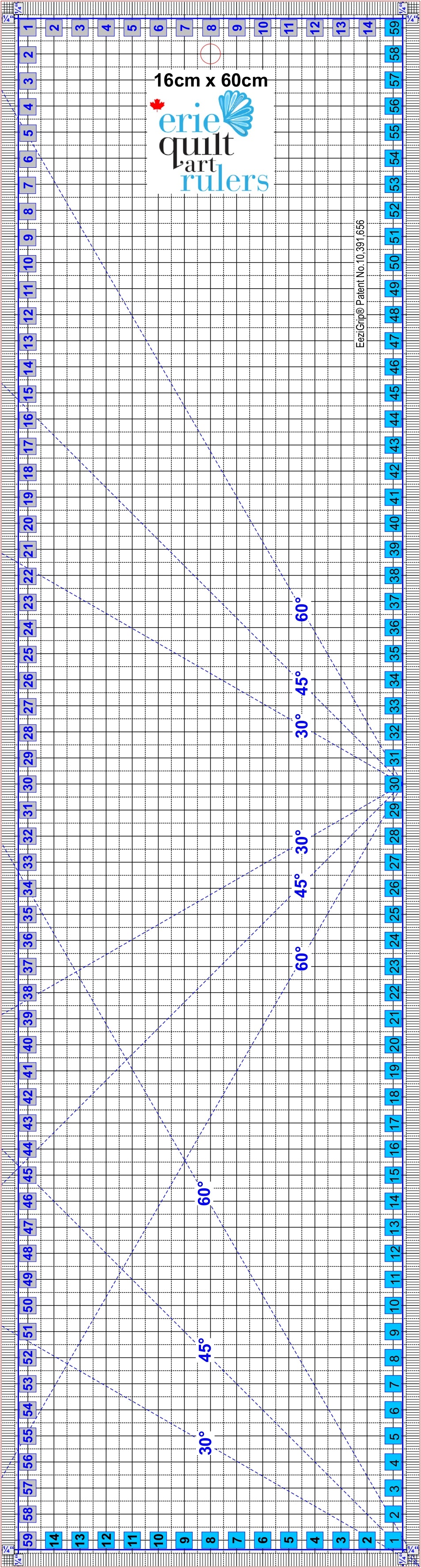 16cm x 60cm Non-Slip Quilting Ruler