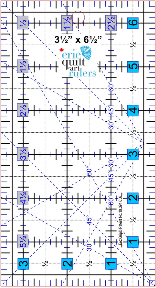 3.5" x 6.5" Non-Slip Quilting Ruler