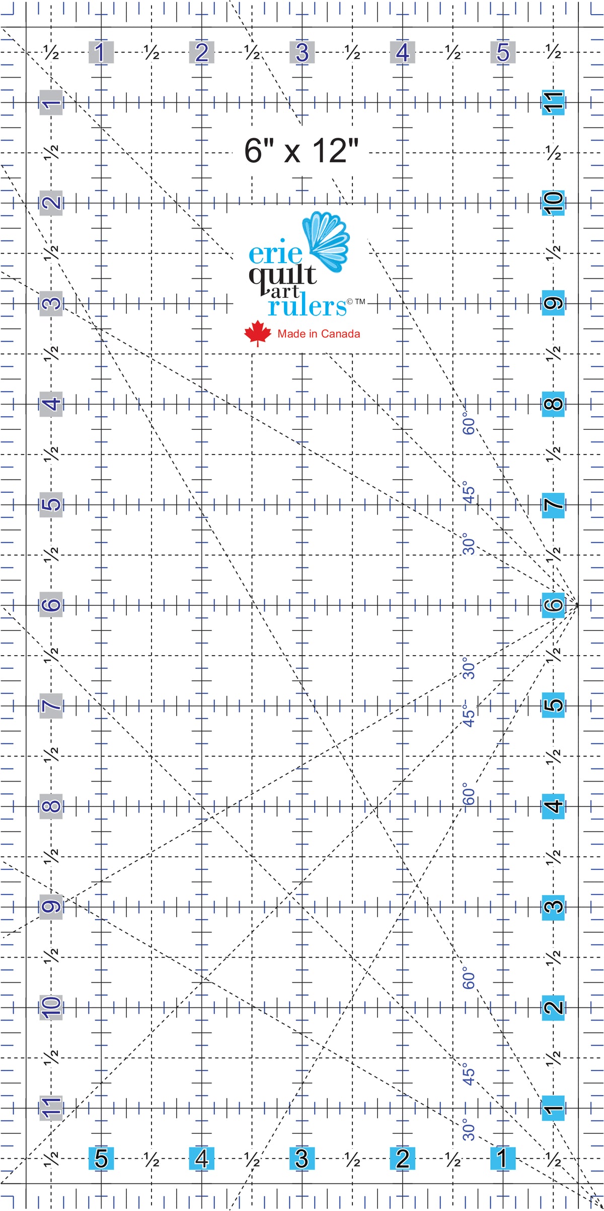 6" x 12" Frosted Ruler