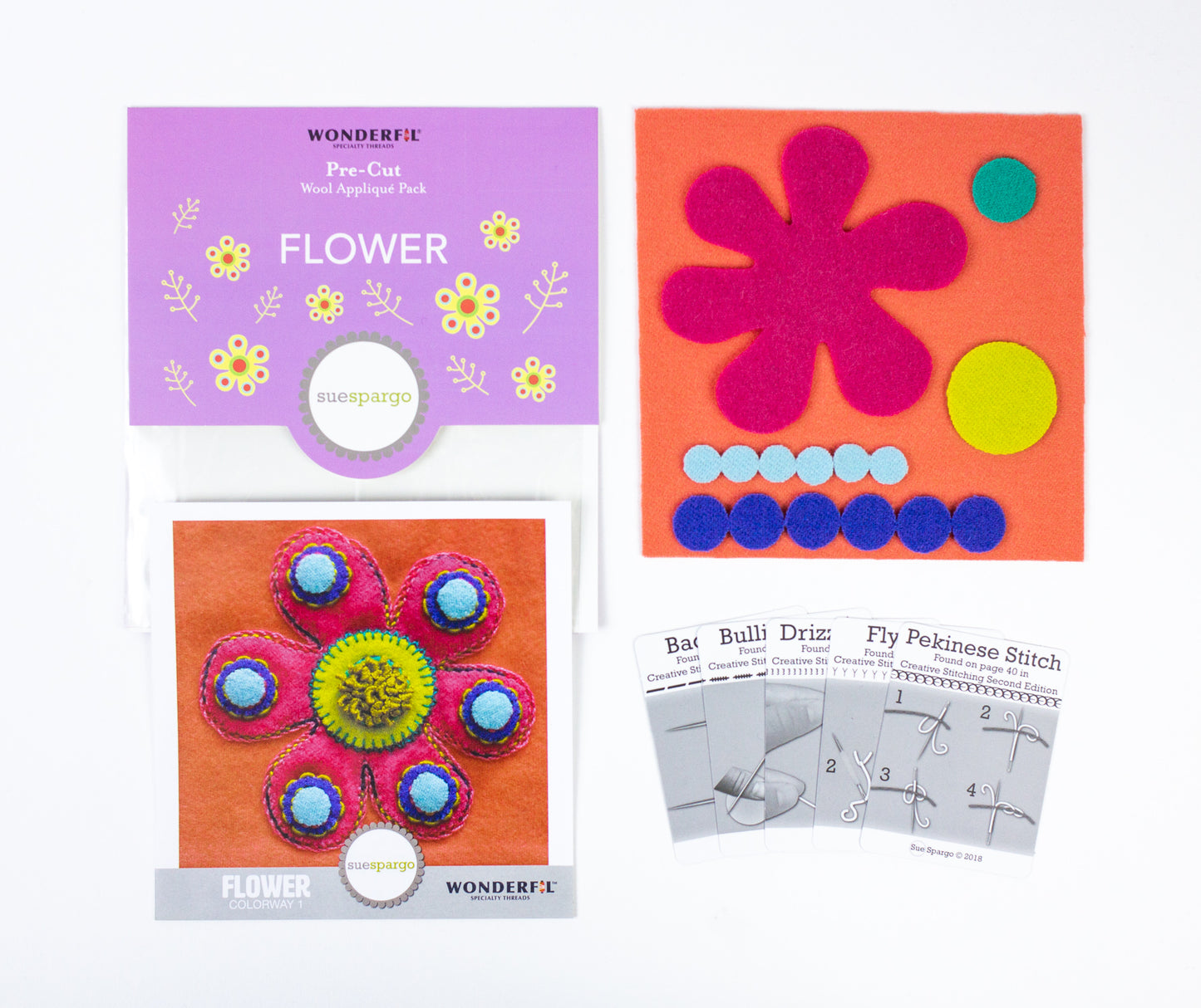 Sue Spargo Pre-Cut Wool Kit - Flower