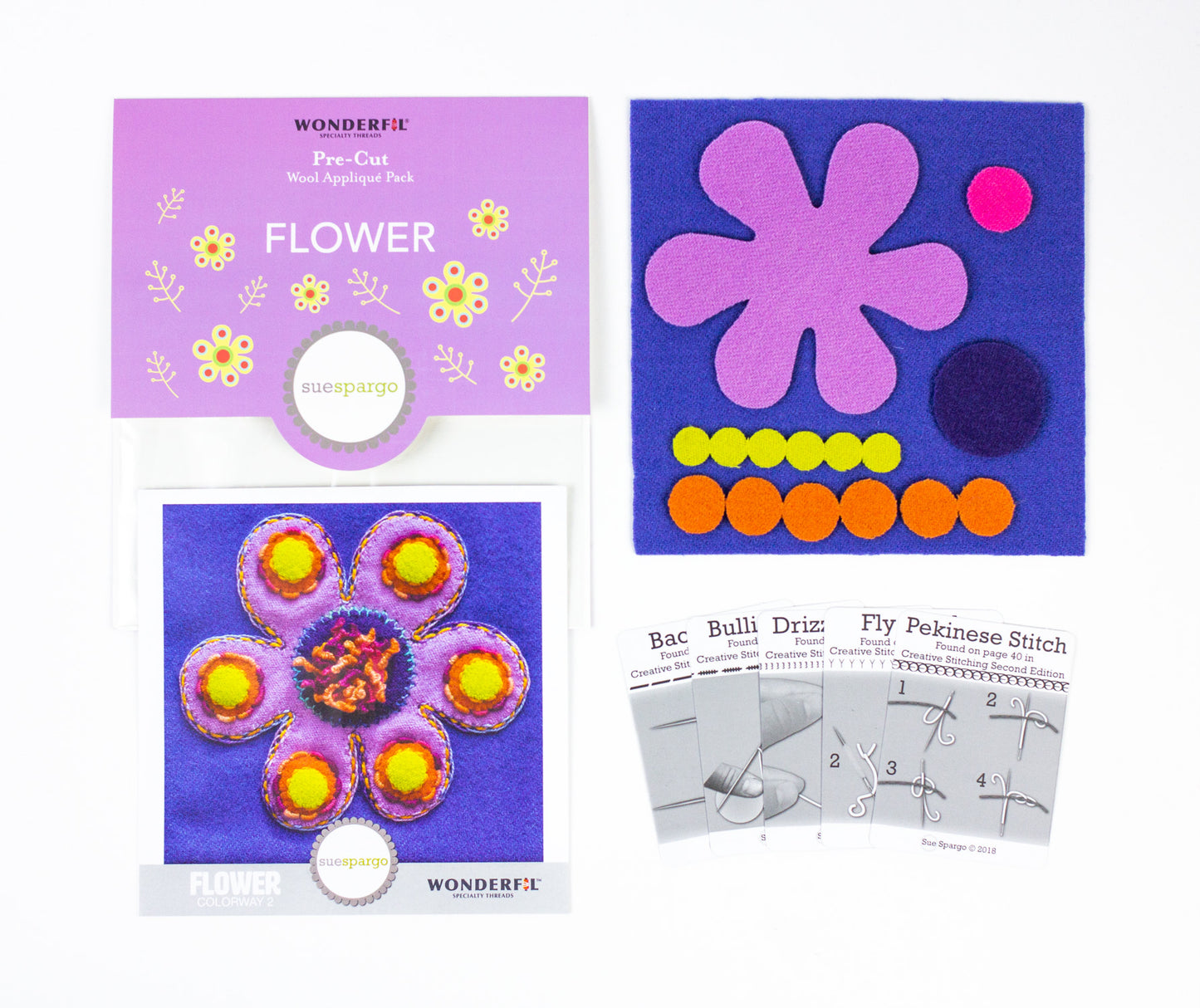 Sue Spargo Pre-Cut Wool Kit - Flower