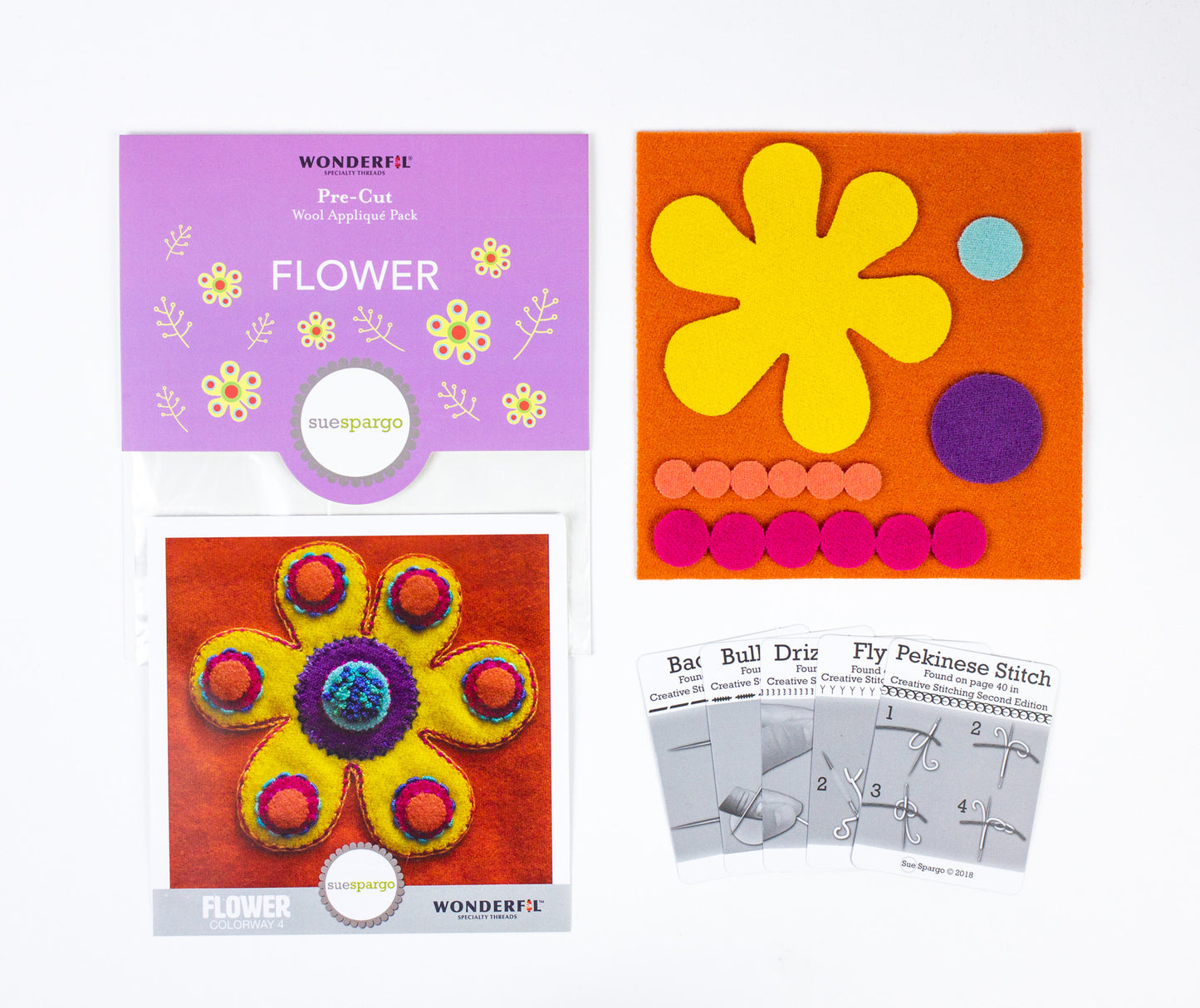 Sue Spargo Pre-Cut Wool Kit - Flower