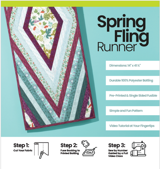 PRE-ORDER: Spring Fling Runner - Quilt-As-You-Go Batting Kit