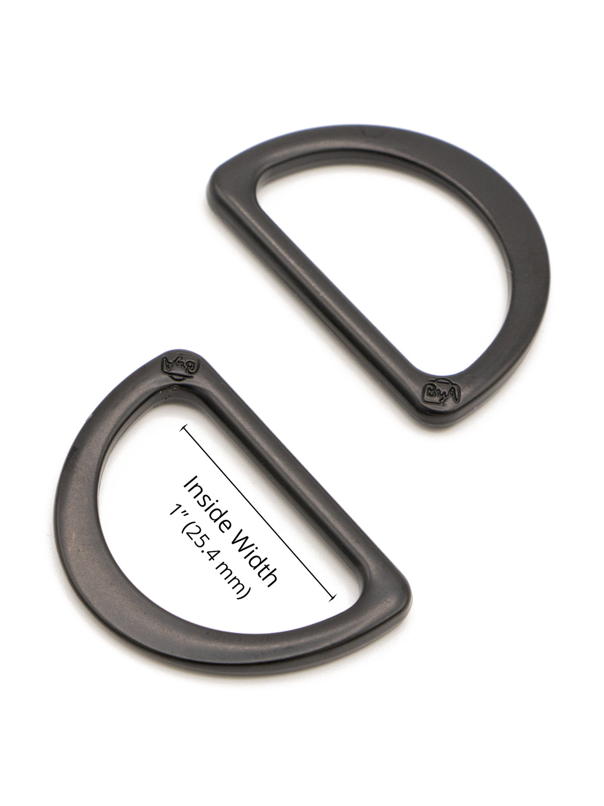 1" D-Ring - Black Metal - Set of Two