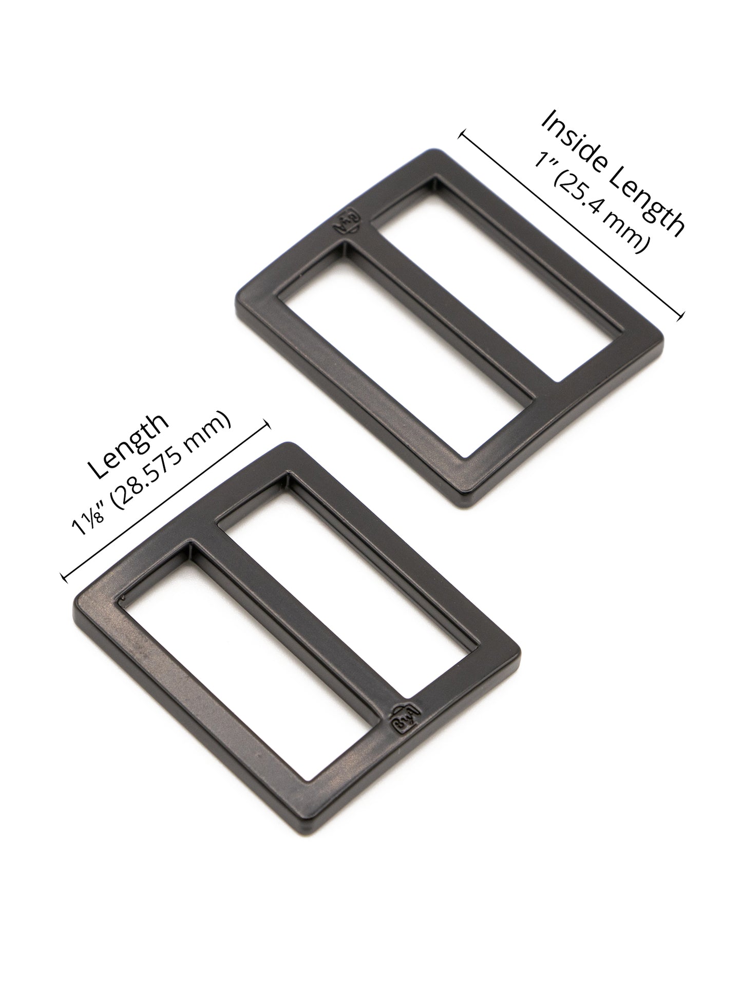 1"  Widemouth Slider - Black Metal - Set of Two