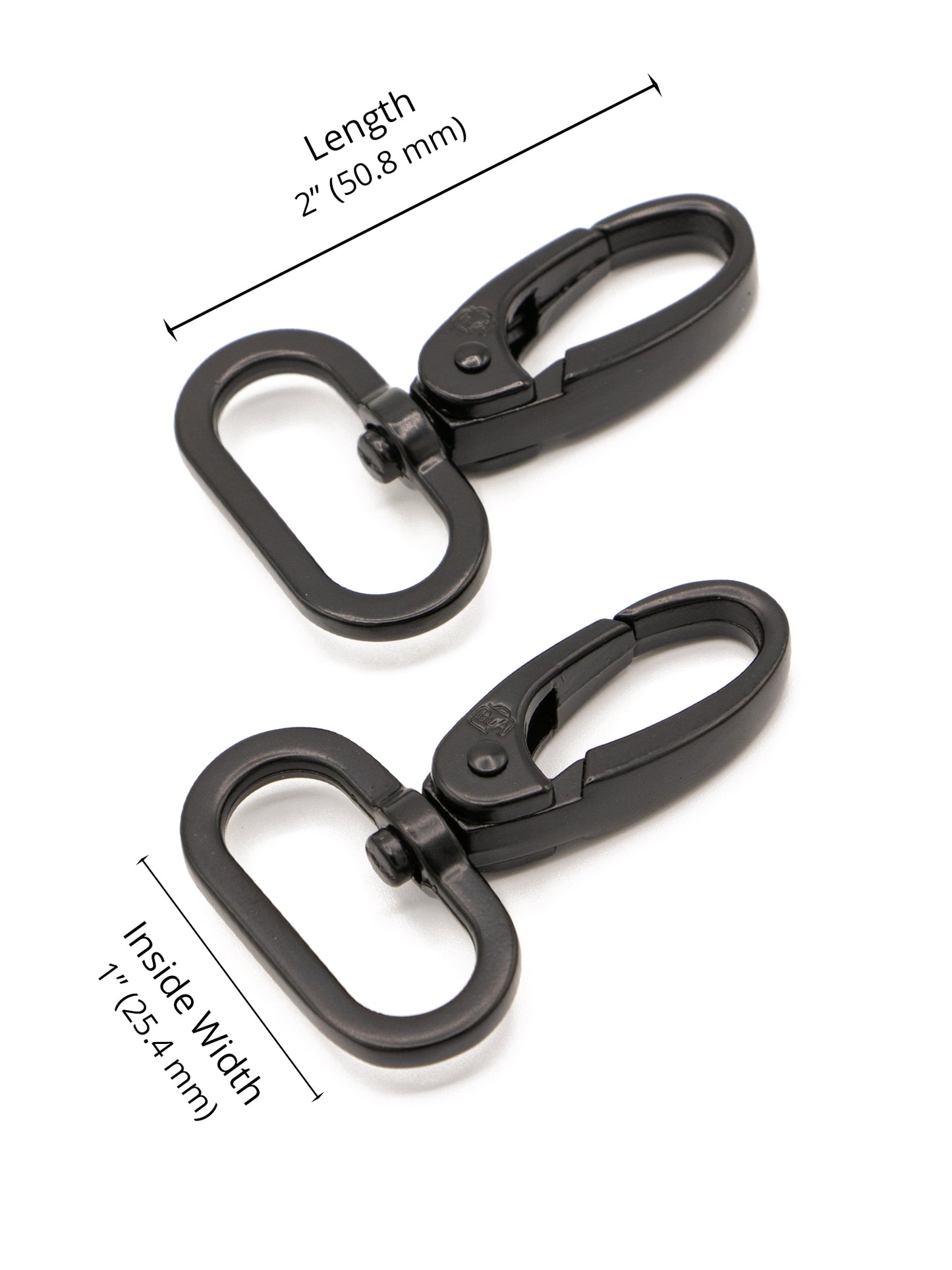 1" Swivel Hook - Black Metal - Set of Two
