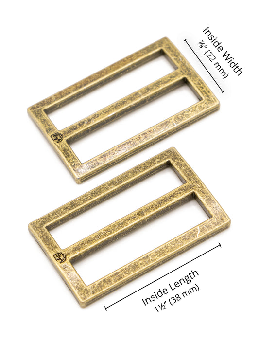 1.5" Widemouth Slider - Antique Brass - Set of Two