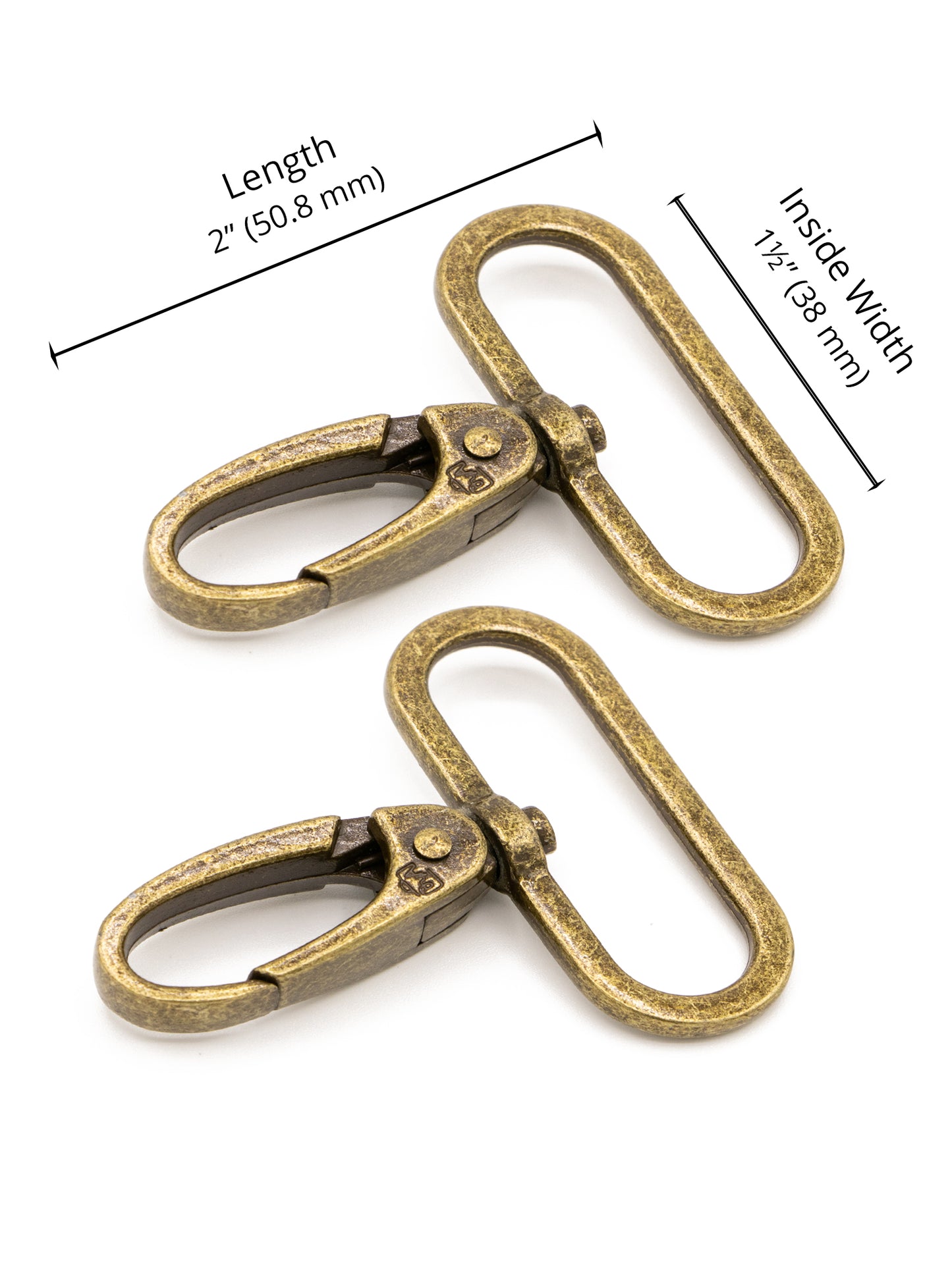 1.5" Swivel Hook - Antique Brass - Set of Two