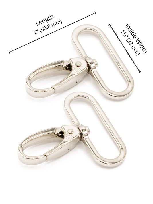 1.5" Swivel Hook - Nickel - Set of Two