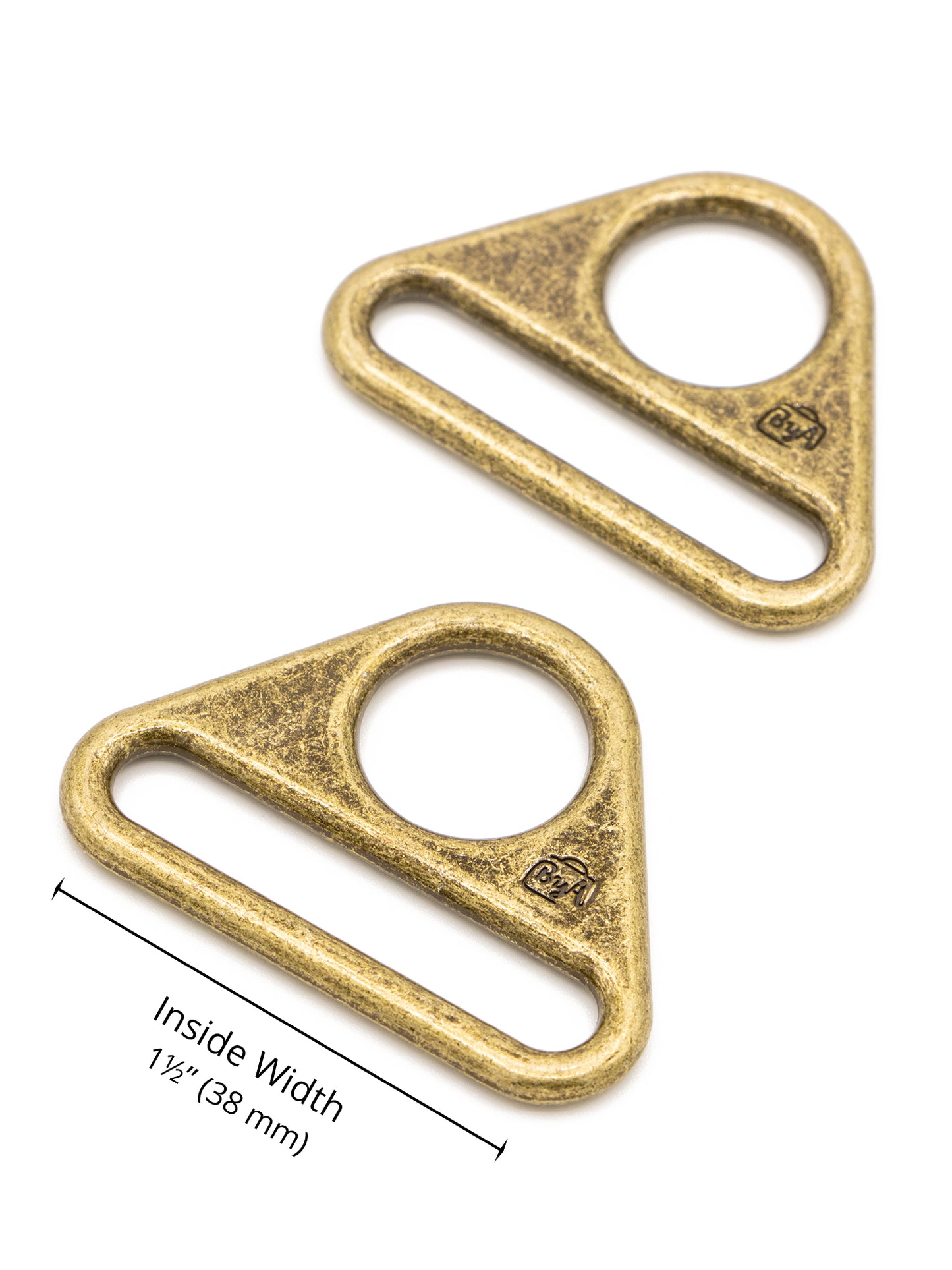 1.5" Triangle Ring - Antique Brass - Set of Two