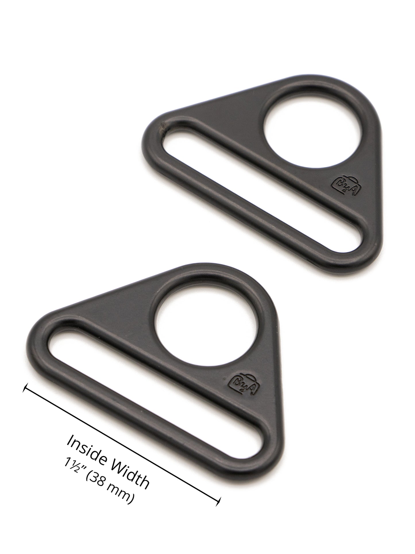 1.5" Triangle Ring - Black Metal - Set of Two
