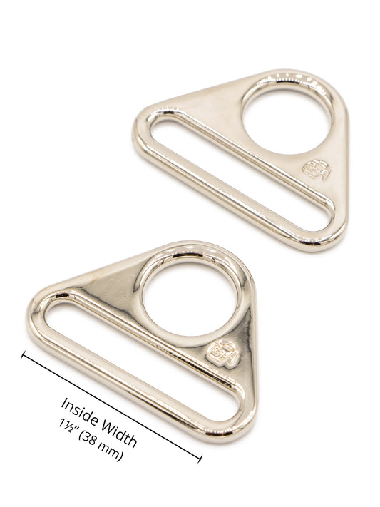 1.5" Triangle Ring - Nickel - Set of Two