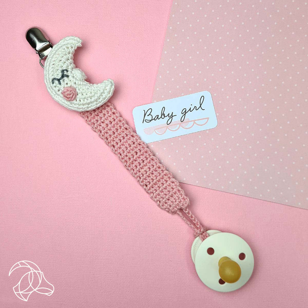 Pacifier Clip Moon Crochet Kit