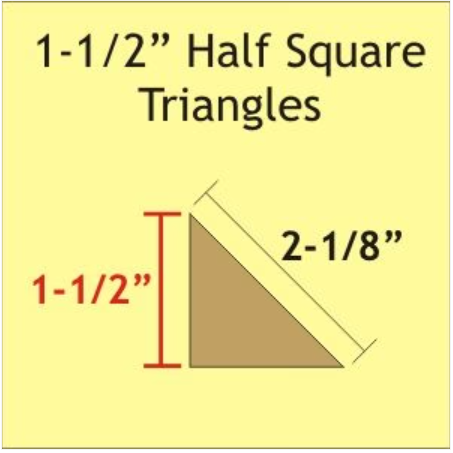1 1/2" Half Square Triangles Acrylic Template with Window