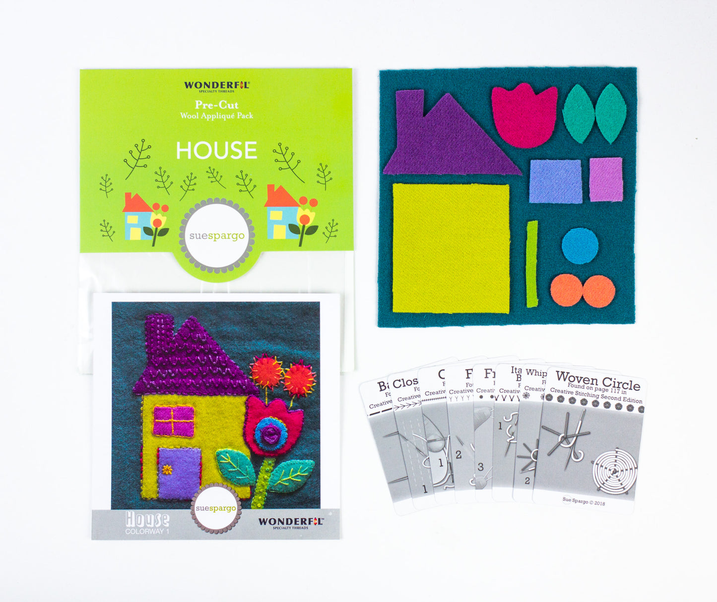 Sue Spargo Pre-Cut Wool Kit - House