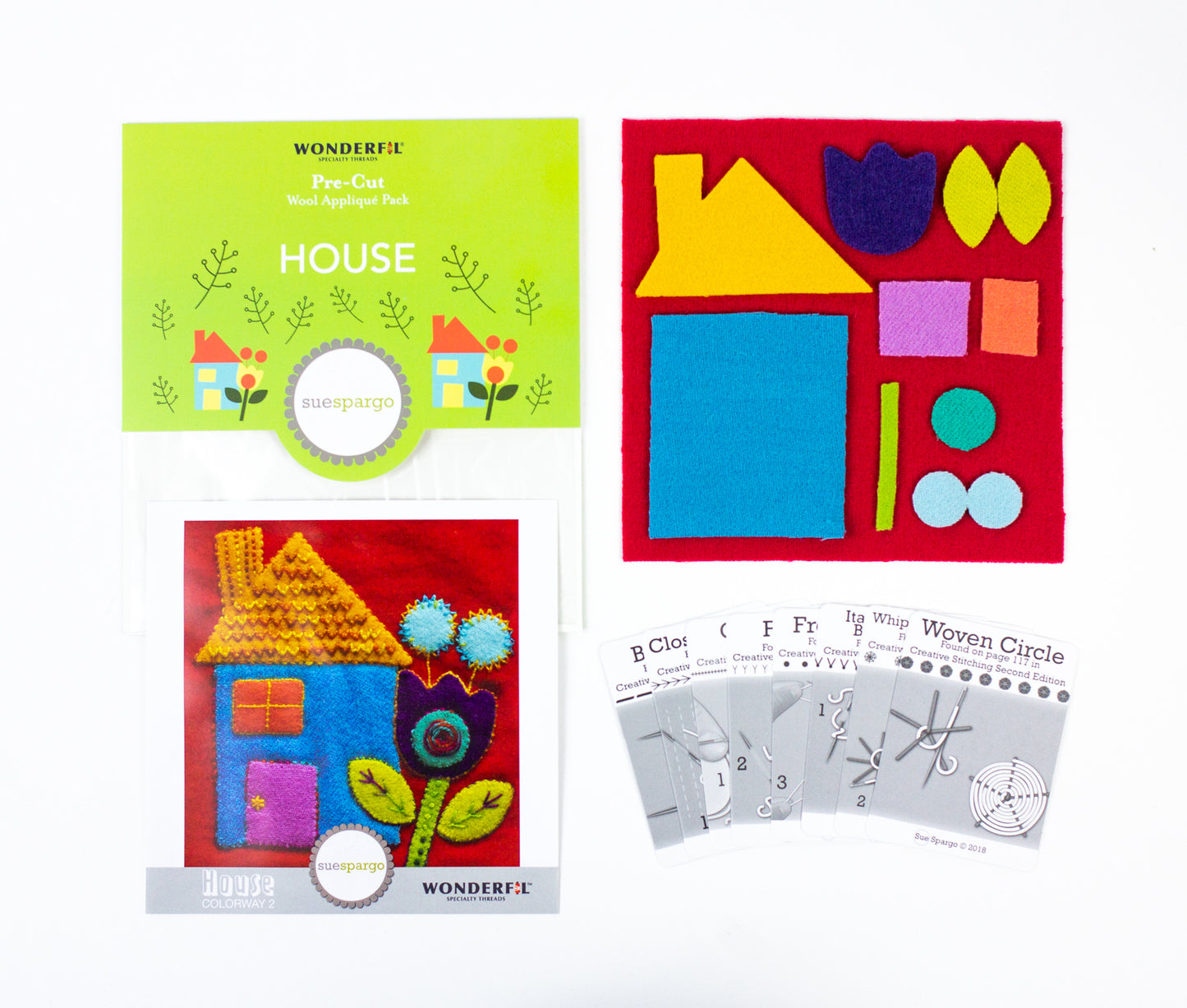 Sue Spargo Pre-Cut Wool Kit - House