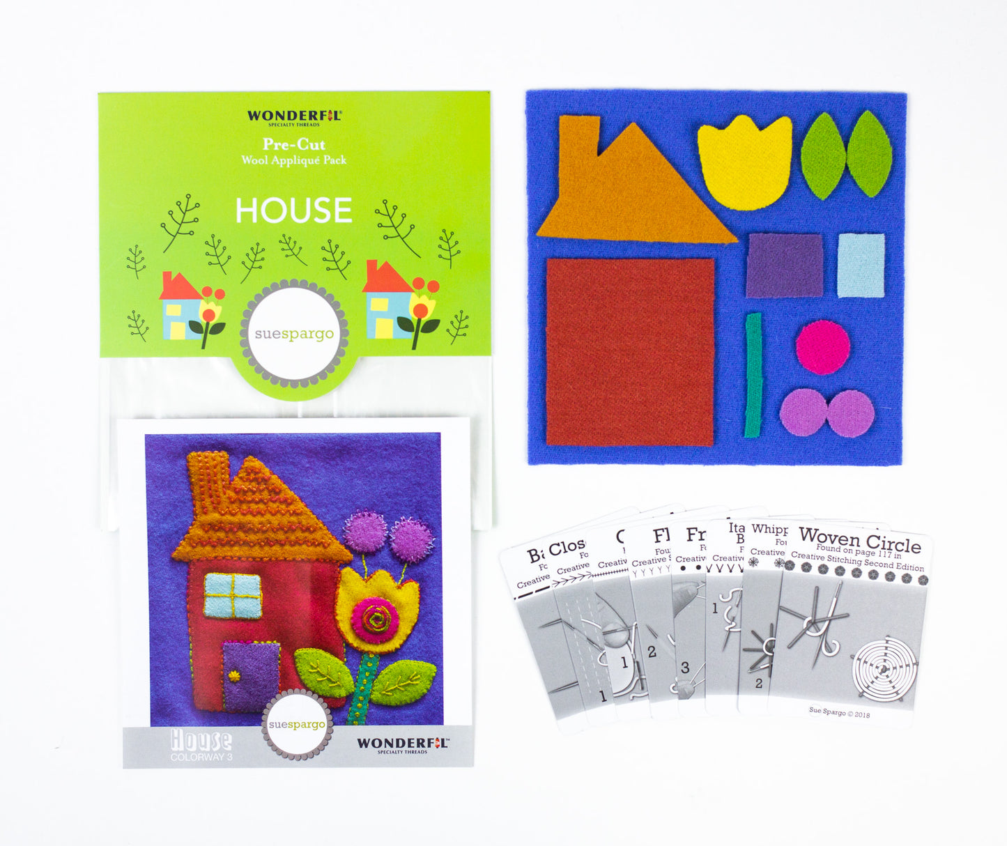Sue Spargo Pre-Cut Wool Kit - House