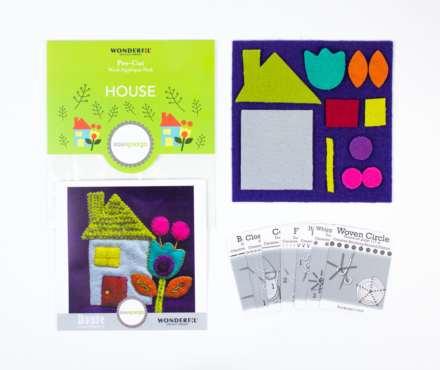 Sue Spargo Pre-Cut Wool Kit - House