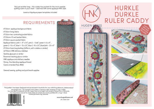 Hurkle Durkle Ruler Caddy Pattern - Hugs 'n Kisses