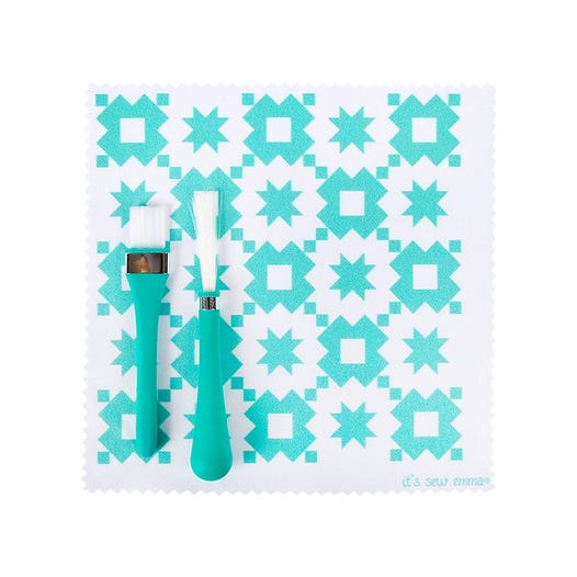 Oh Sew Clean Brush and Cloth Set - Teal