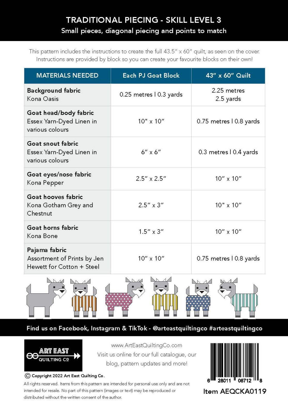 Kidding Around: Goats in Pajamas Pattern